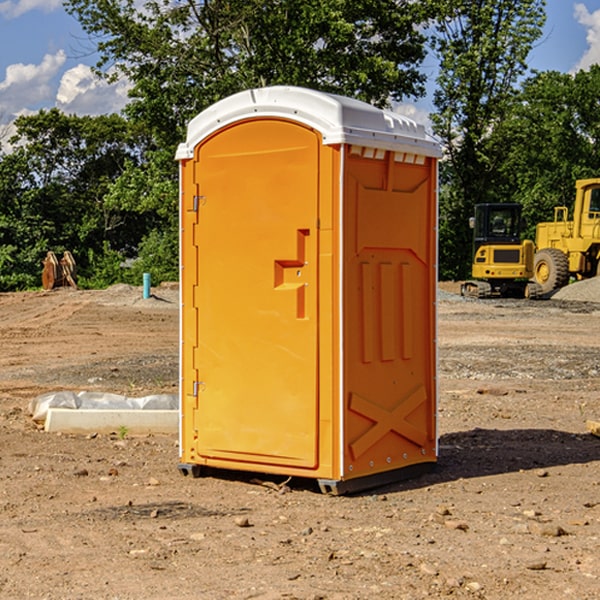 how often are the portable restrooms cleaned and serviced during a rental period in Raccoon OH